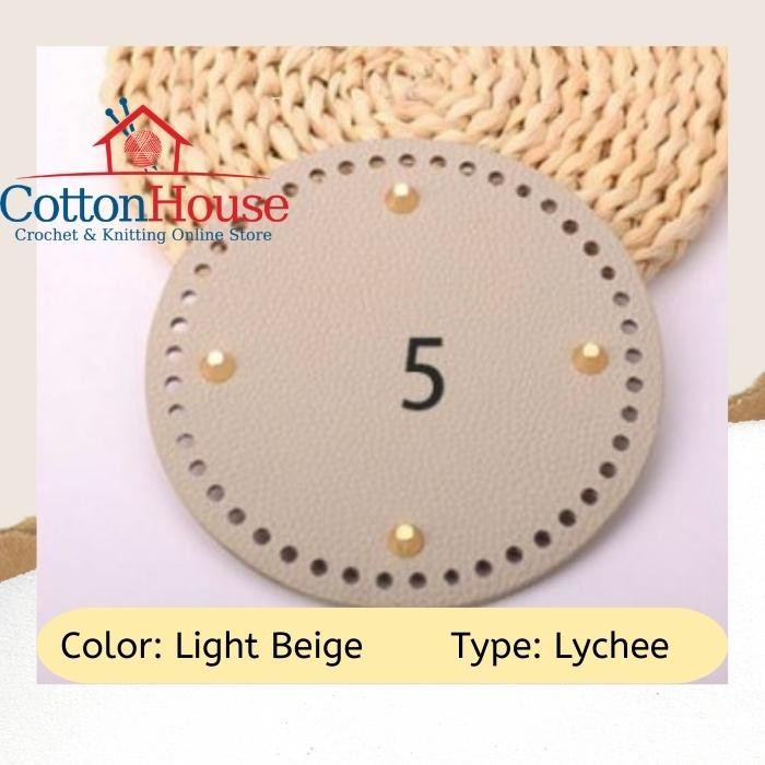 Bag Base PU Leather 15cmx15cm Circle Round Bulat Imitation Leather DIY Tapak Beg Craft Making