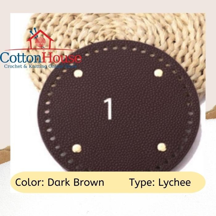 Bag Base PU Leather 15cmx15cm Circle Round Bulat Imitation Leather DIY Tapak Beg Craft Making