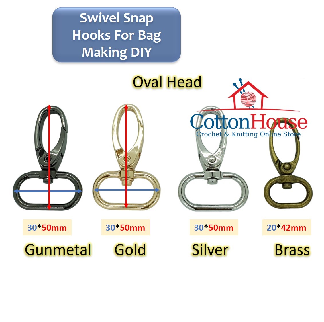 Swivel Snap Hook Metal Silver Gold Gunmetal 2pcs Design A03 Square Oval DIY Bag Making Accessories Beg
