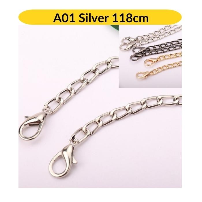 Purse Chain Handle Metal Gold Silver Black Tone DIY Bag Making Beg