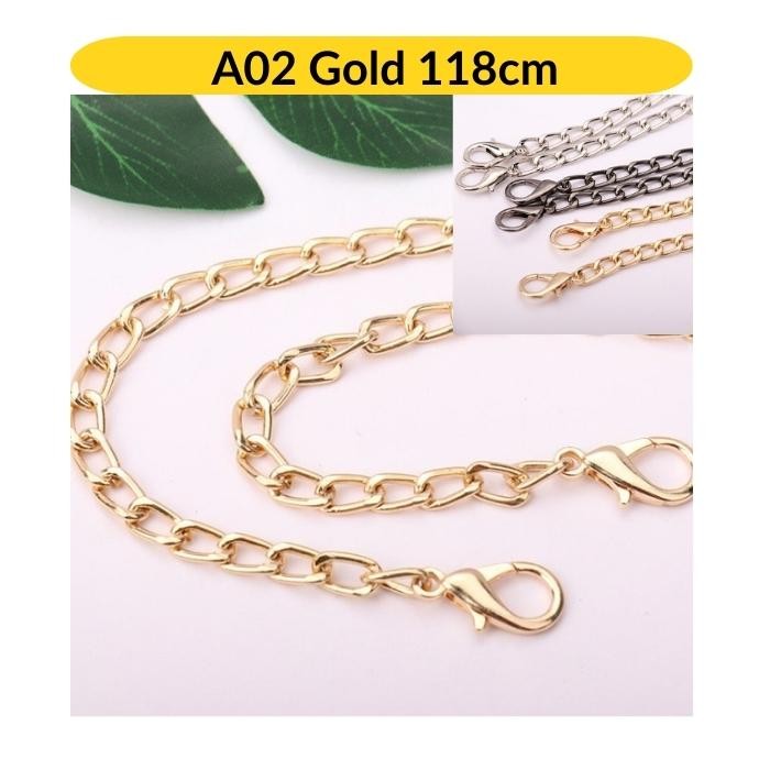 Purse Chain Handle Metal Gold Silver Black Tone DIY Bag Making Beg