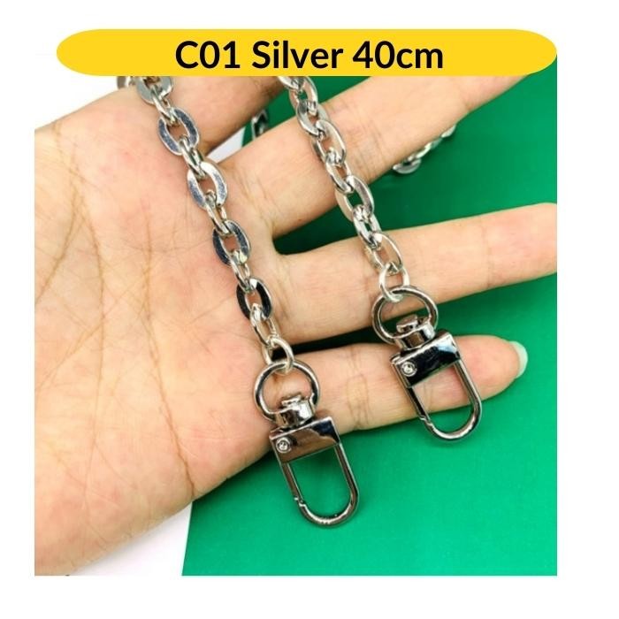 Purse Chain Handle Metal Gold Silver Black Tone DIY Bag Making Beg