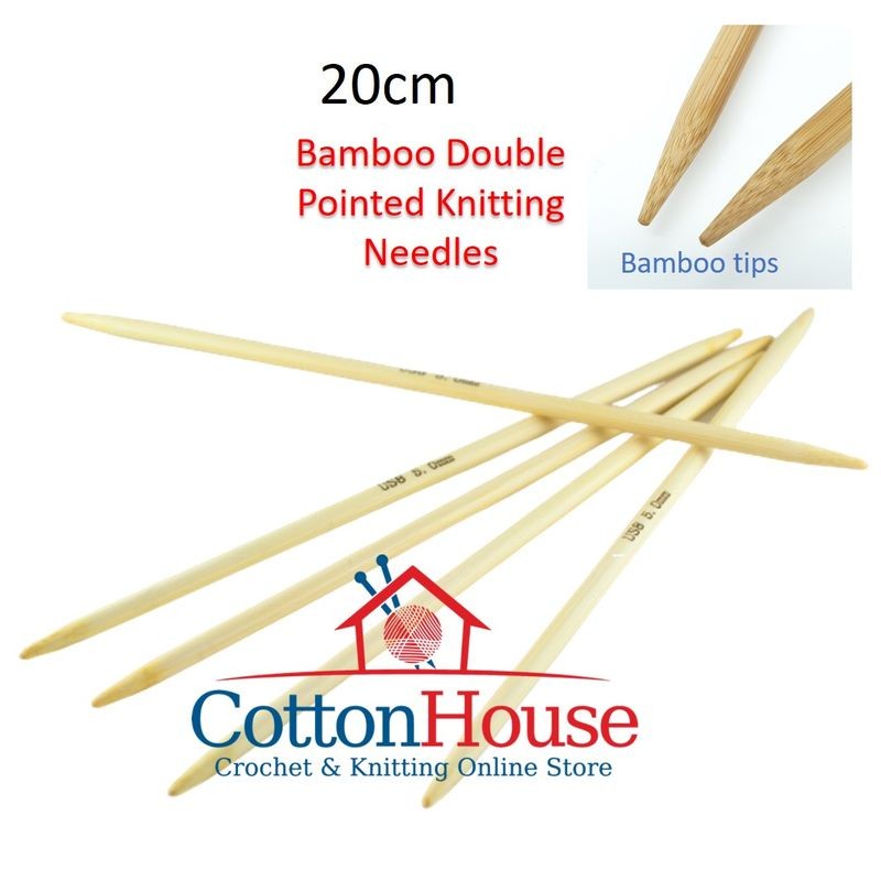 20cm Bamboo DPN Double Pointed Needles Knitting Jarum Kait Single Size