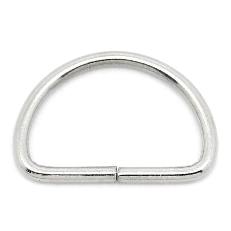 Silver Tone D Ring 13mm x 9mm (10pcs)