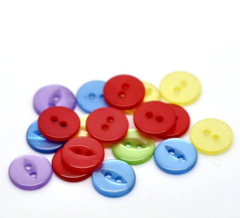 Round Resin 2 Holes Button 11mm (20pcs) BUT-044 Butang (Clearance)