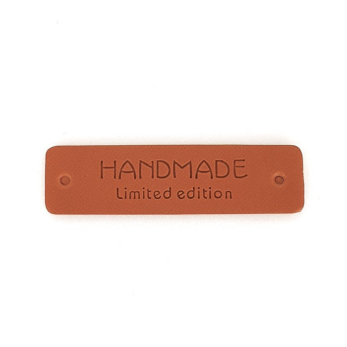 Labels PU Leather Handmade 55mm x 15mm (5pcs) Label Tag Brown Black DIY Bag Beg Craft