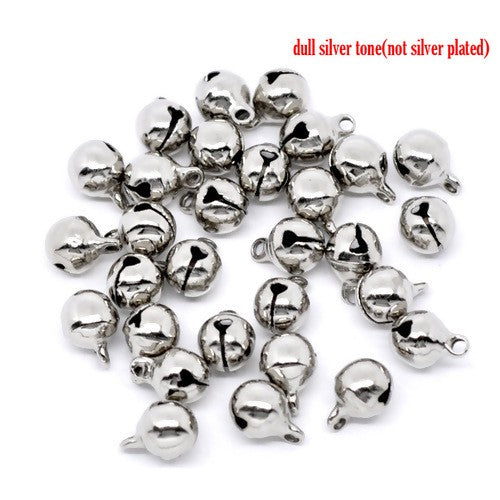 Bells 10pcs Silver Tone Bells Charm Pendants 11x8mm