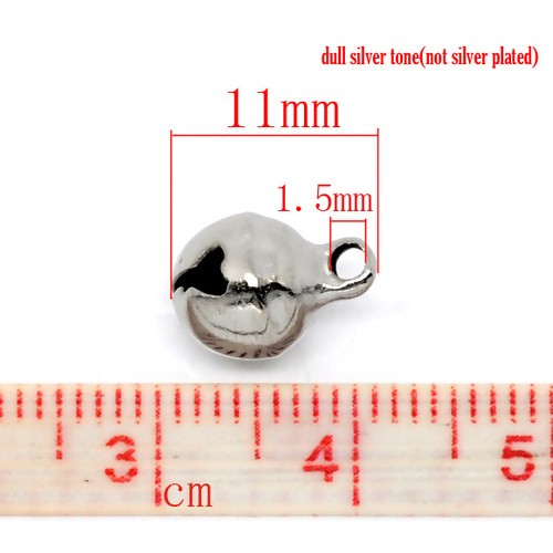 Bells 10pcs Silver Tone Bells Charm Pendants 11x8mm