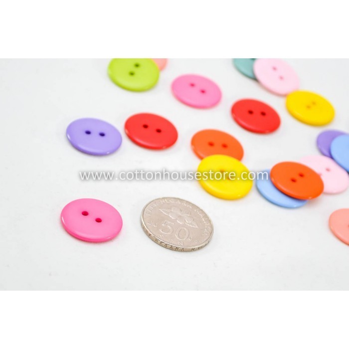 Mixed Round Resin Buttons 20mm (20pcs) BUT-015 Butang 