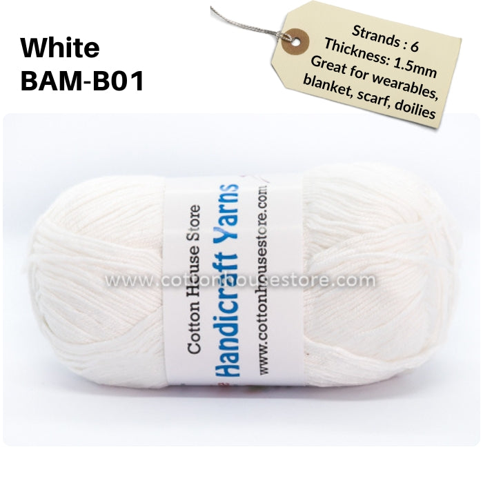 Bamboo 50g 40-50g 6 Strands 1.5mm Benang Kait Yarn BAM