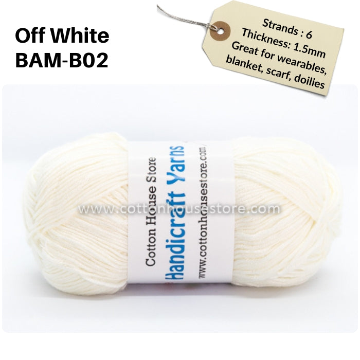 Bamboo 50g 40-50g 6 Strands 1.5mm Benang Kait Yarn BAM
