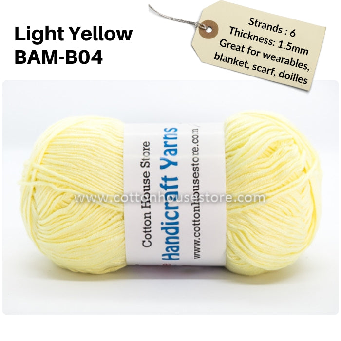 Bamboo 50g 40-50g 6 Strands 1.5mm Benang Kait Yarn BAM