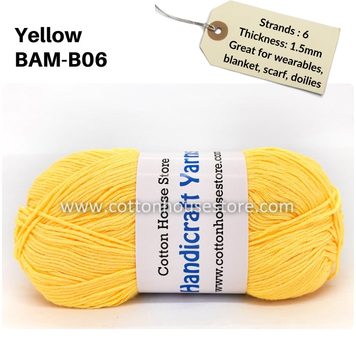 Bamboo 50g 40-50g 6 Strands 1.5mm Benang Kait Yarn BAM