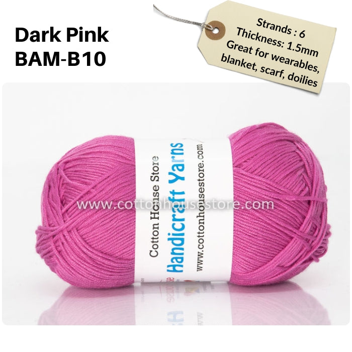 Bamboo 50g 40-50g 6 Strands 1.5mm Benang Kait Yarn BAM