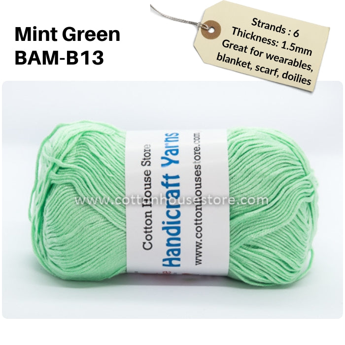 Bamboo 50g 40-50g 6 Strands 1.5mm Benang Kait Yarn BAM