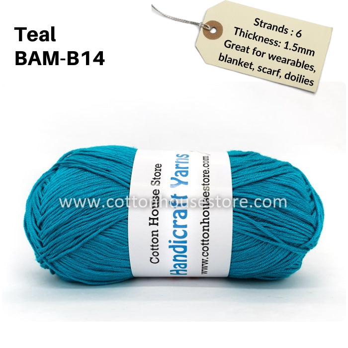 Bamboo 50g 40-50g 6 Strands 1.5mm Benang Kait Yarn BAM