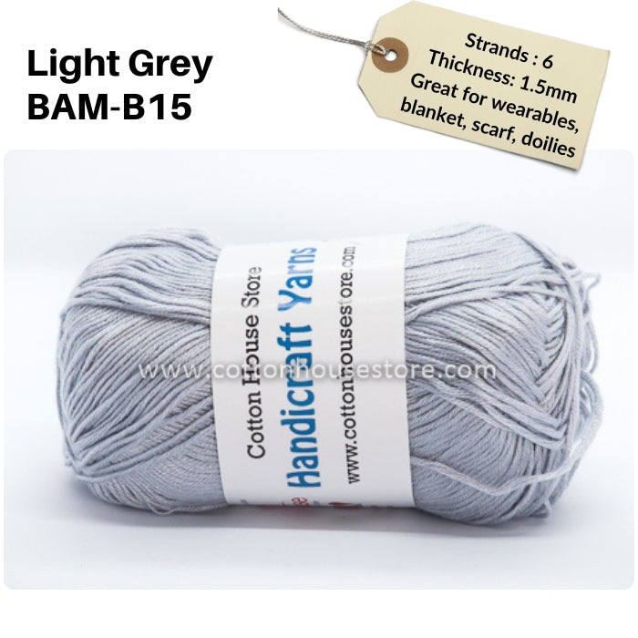 Bamboo 50g 40-50g 6 Strands 1.5mm Benang Kait Yarn BAM