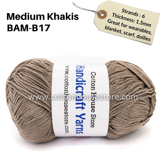 Bamboo 50g 40-50g 6 Strands 1.5mm Benang Kait Yarn BAM