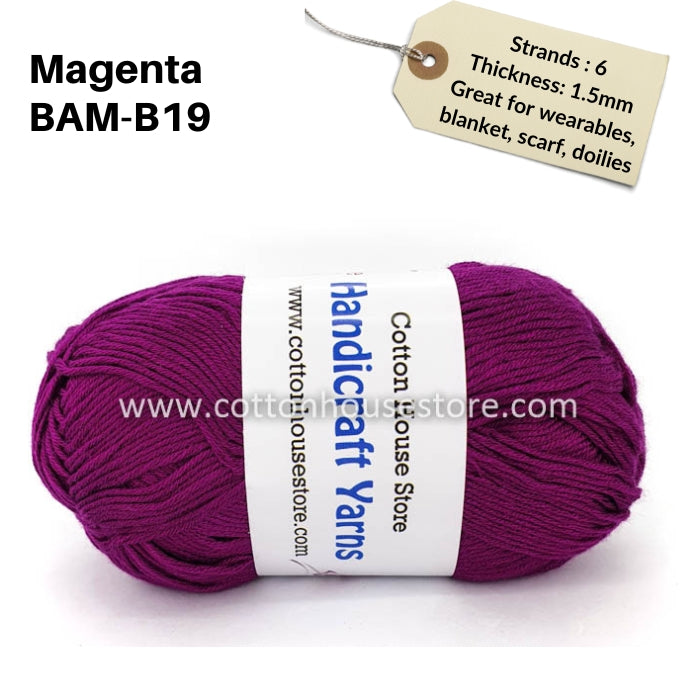 Bamboo 50g 40-50g 6 Strands 1.5mm Benang Kait Yarn BAM