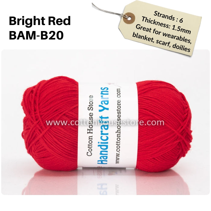 Bamboo 50g 40-50g 6 Strands 1.5mm Benang Kait Yarn BAM