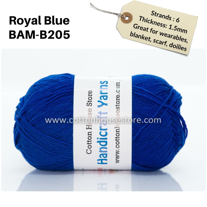 Bamboo 50g 40-50g 6 Strands 1.5mm Benang Kait Yarn BAM
