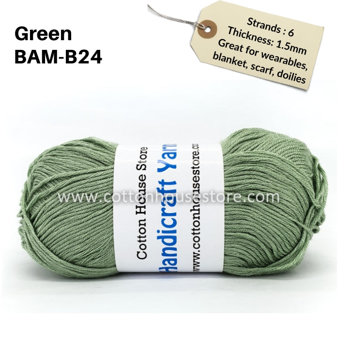 Bamboo 50g 40-50g 6 Strands 1.5mm Benang Kait Yarn BAM