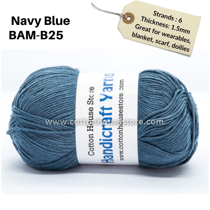 Bamboo 50g 40-50g 6 Strands 1.5mm Benang Kait Yarn BAM