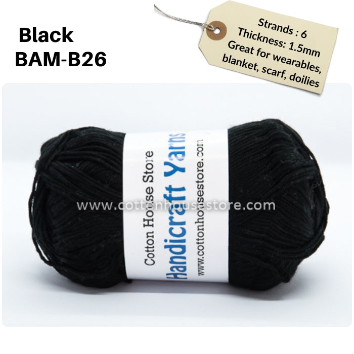 Bamboo 50g 40-50g 6 Strands 1.5mm Benang Kait Yarn BAM
