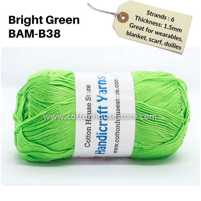 Bamboo 50g 40-50g 6 Strands 1.5mm Benang Kait Yarn BAM