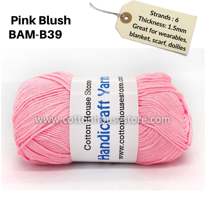 Bamboo 50g 40-50g 6 Strands 1.5mm Benang Kait Yarn BAM