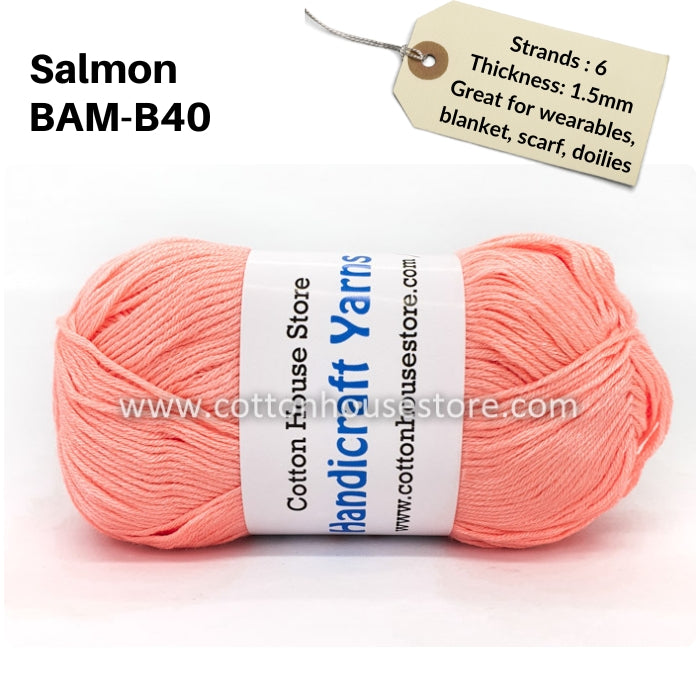 Bamboo 50g 40-50g 6 Strands 1.5mm Benang Kait Yarn BAM