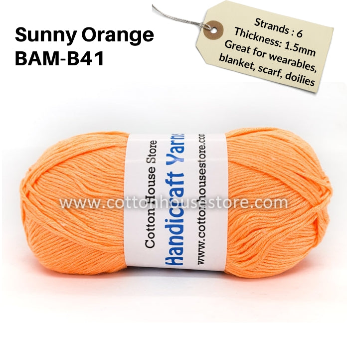 Bamboo 50g 40-50g 6 Strands 1.5mm Benang Kait Yarn BAM