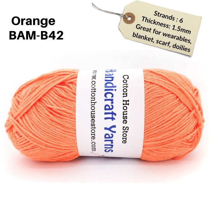 Bamboo 50g 40-50g 6 Strands 1.5mm Benang Kait Yarn BAM