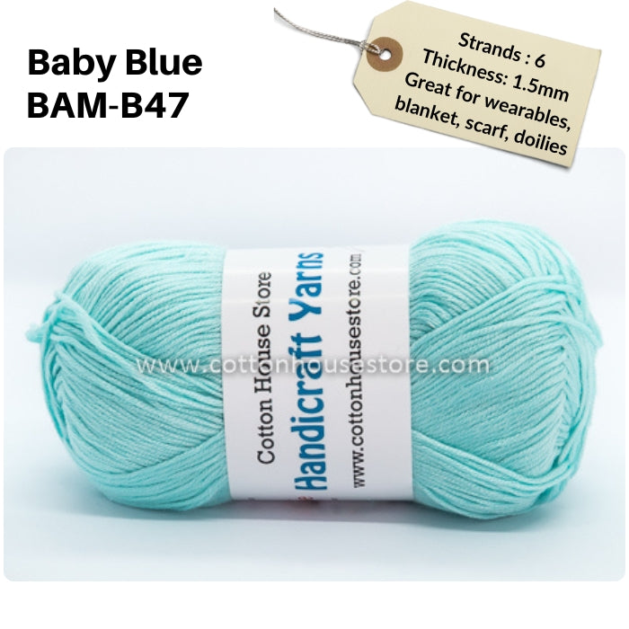 Bamboo 50g 40-50g 6 Strands 1.5mm Benang Kait Yarn BAM