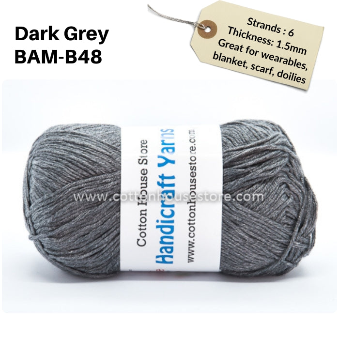 Bamboo 50g 40-50g 6 Strands 1.5mm Benang Kait Yarn BAM