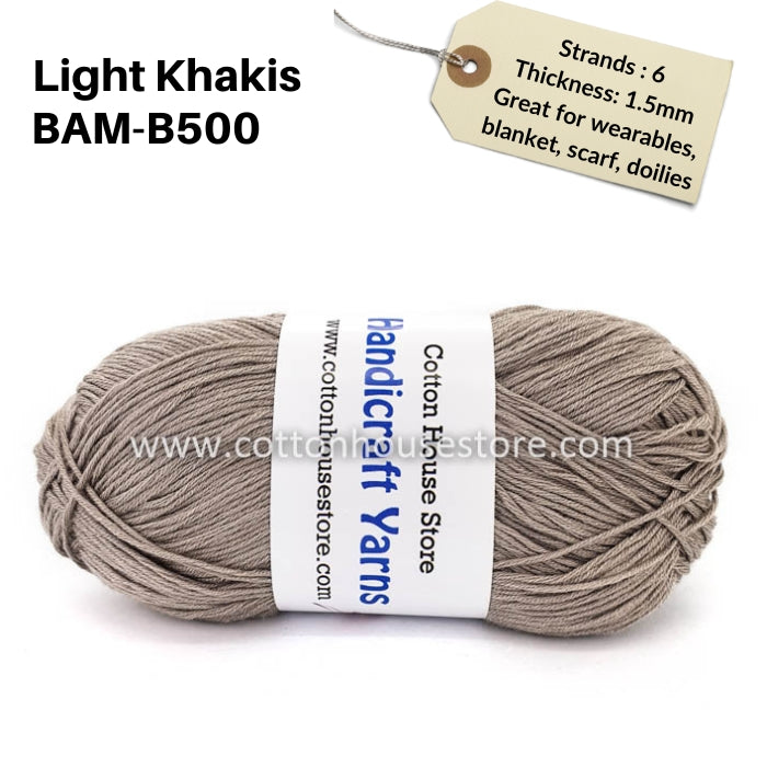 Bamboo 50g 40-50g 6 Strands 1.5mm Benang Kait Yarn BAM