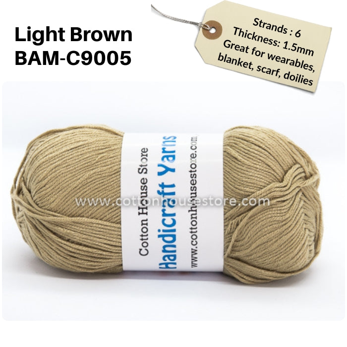 Bamboo 50g 40-50g 6 Strands 1.5mm Benang Kait Yarn BAM