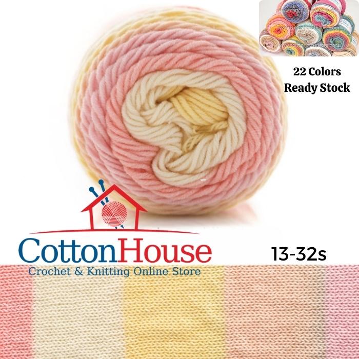 Rainbow Cotton Cake 100g 2mm 5ply Benang Kait Yarn CCK