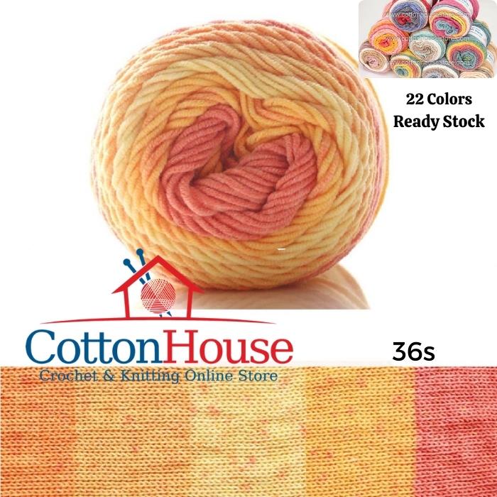 Rainbow Cotton Cake 100g 2mm 5ply Benang Kait Yarn CCK