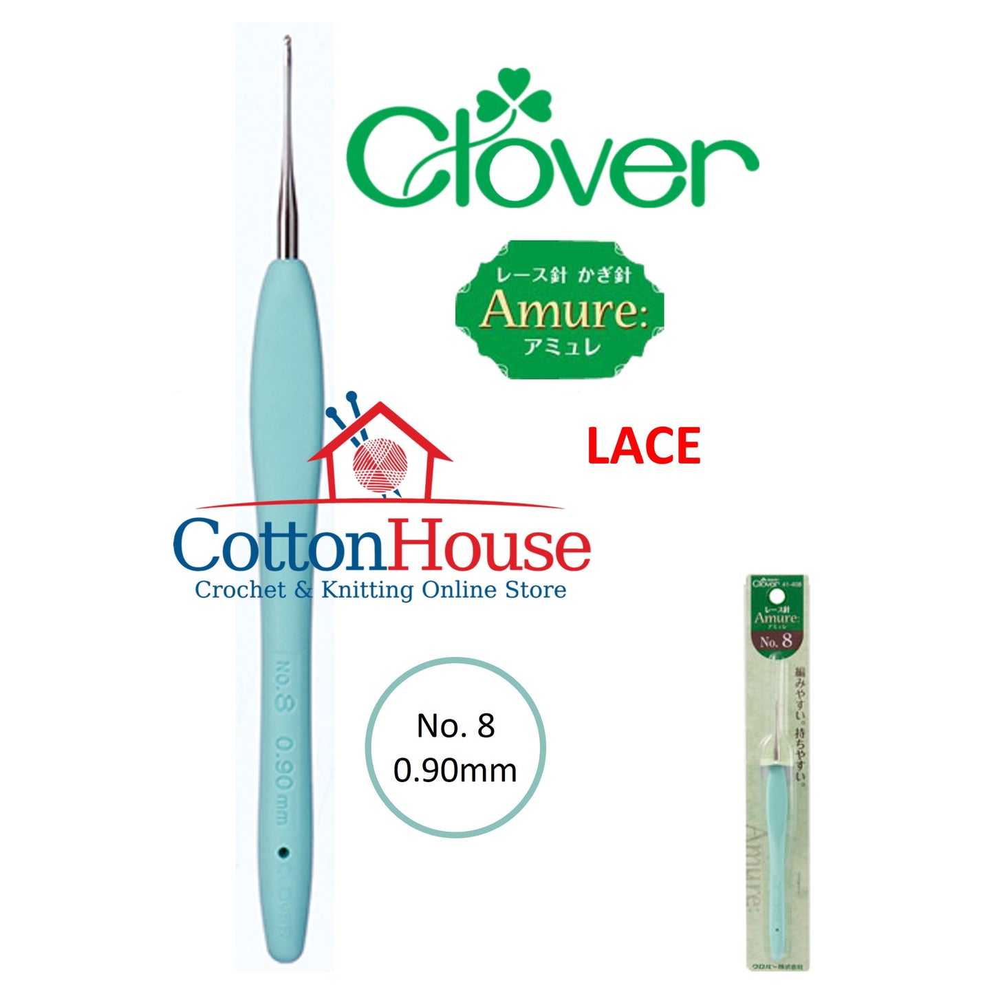 Clover Amure Soft Touch 0.6mm to 15.0mm Crochet Hook Single Size Lace Jumbo Original Japan Jarum Kait