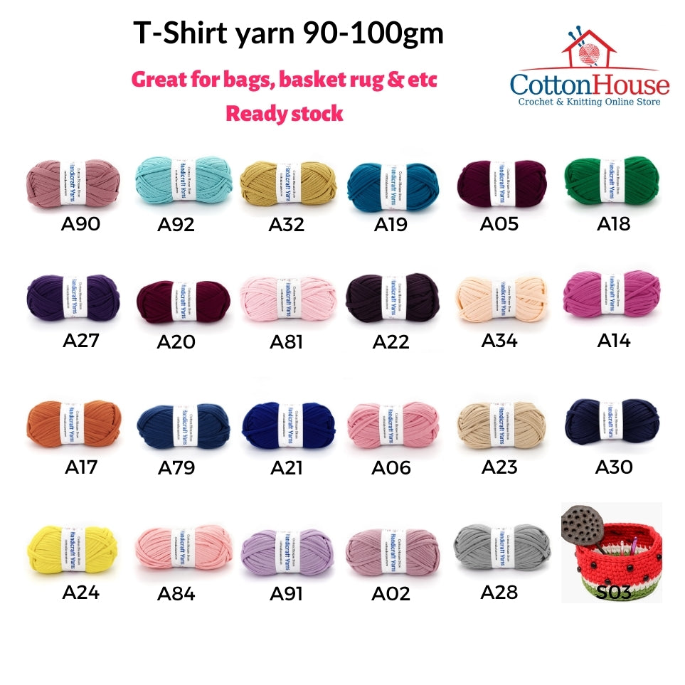 T-Shirt Yarn Polyester 90-100g Total Width 19mm Benang Kait Yarn Page01 TSP