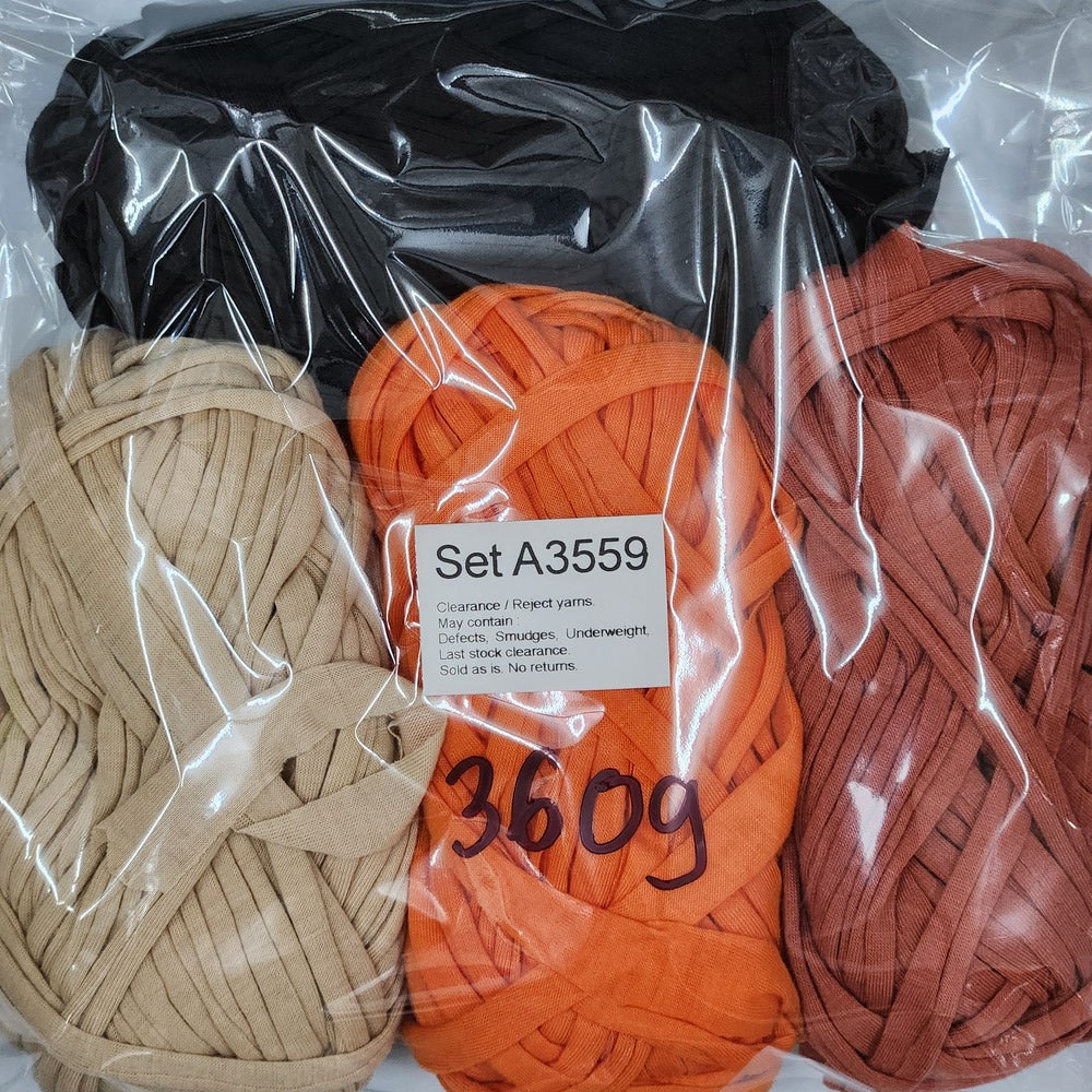 T-Shirt Yarn TSP Clearance / Reject yarns (4 balls per pack) Benang Kait