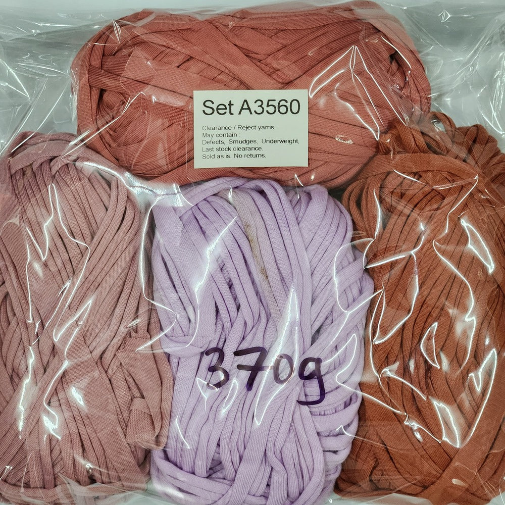 T-Shirt Yarn TSP Clearance / Reject yarns (4 balls per pack) Benang Kait