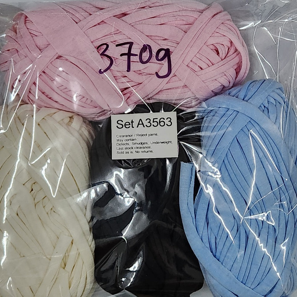 T-Shirt Yarn TSP Clearance / Reject yarns (4 balls per pack) Benang Kait