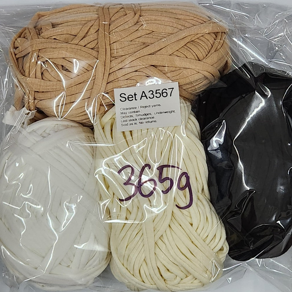 T-Shirt Yarn TSP Clearance / Reject yarns (4 balls per pack) Benang Kait