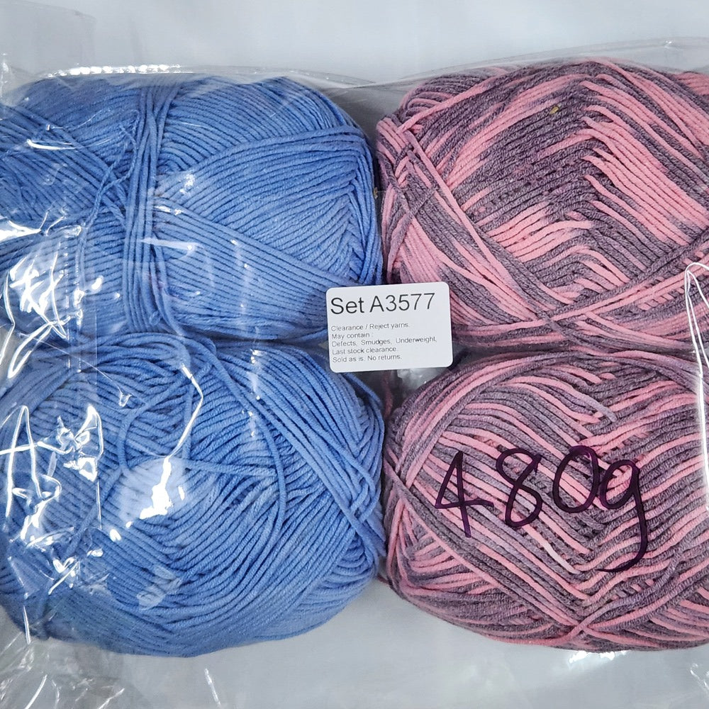 Milk Cotton Series MCS Clearance / Reject yarns (4 balls per pack) Benang Kait