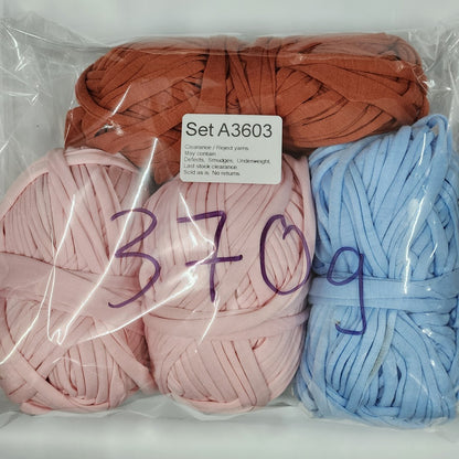 T-Shirt Yarn TSP Clearance / Reject yarns (4 balls per pack) Benang Kait