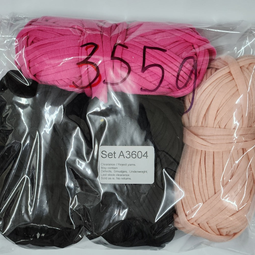 T-Shirt Yarn TSP Clearance / Reject yarns (4 balls per pack) Benang Kait