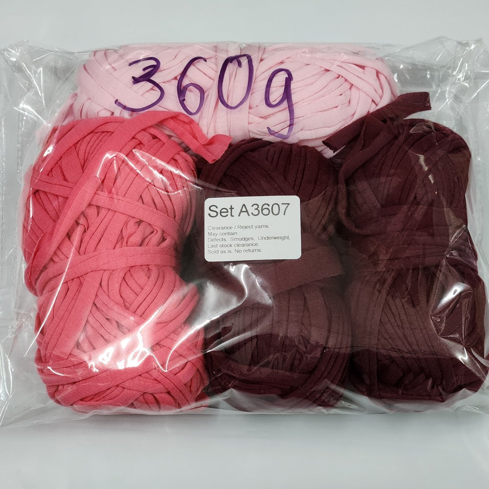 T-Shirt Yarn TSP Clearance / Reject yarns (4 balls per pack) Benang Kait