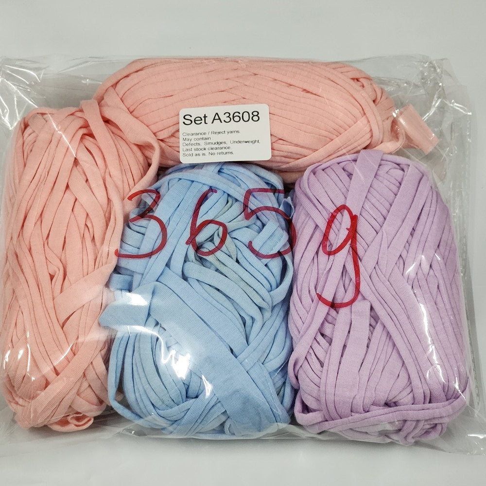 T-Shirt Yarn TSP Clearance / Reject yarns (4 balls per pack) Benang Kait